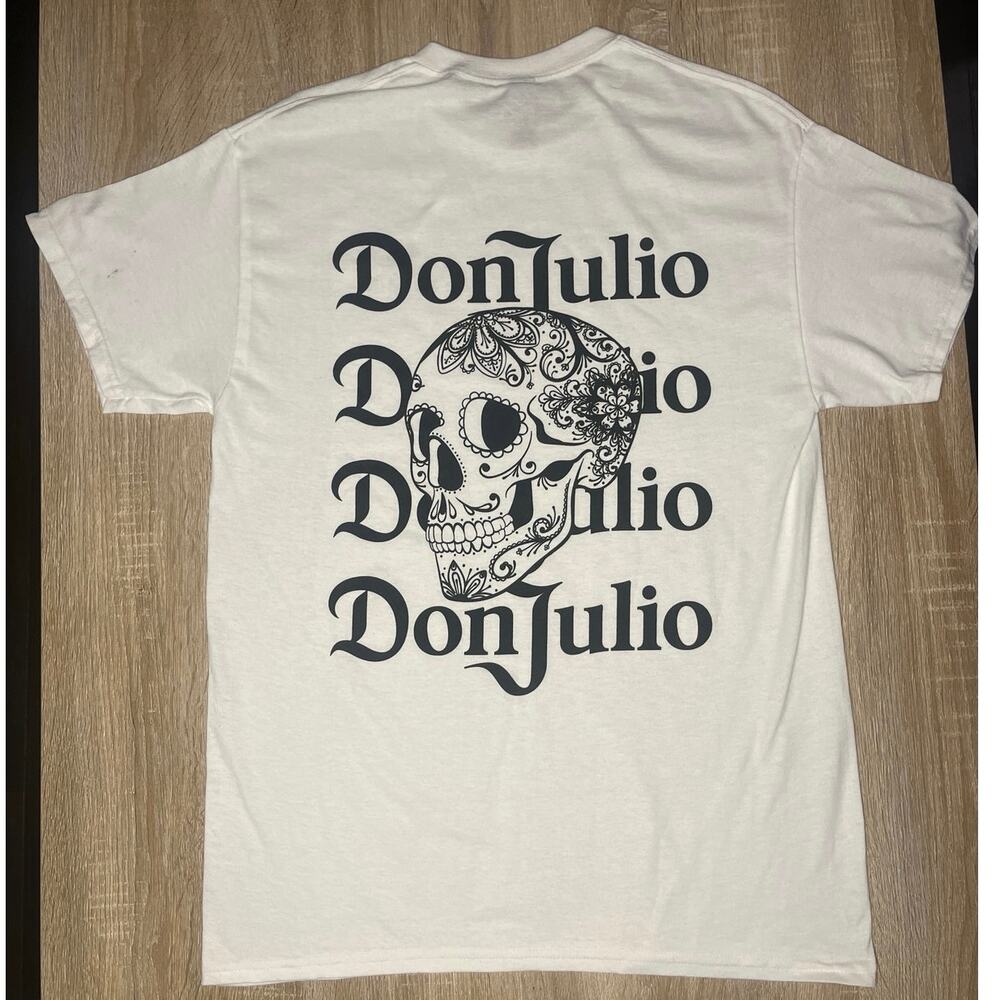 Don Julio Skull Black and White Dia de Los Muertos Unisex Adult TShirt Medium